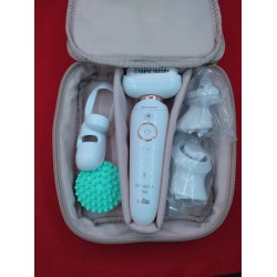 USZKODZONY Zestaw Depilator Braun Silk-épil 9 Flex beżowy dodatkowe nasadki
