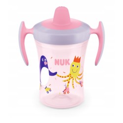 Outlet Butelka NUK 230ml dla dziecka ze zwierzątkami kubek różowo-fioletowy