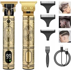Outlet Zestaw z Maszynką do strzyżenia włosów LOVPIS Vintage T9 złota USB