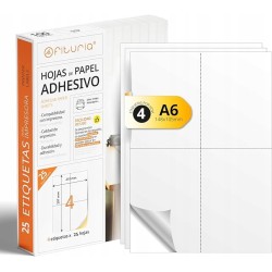 Outlet OFITURIA Arkusze A4 białych etykiet samoprzylepnych do druku 4x25szt