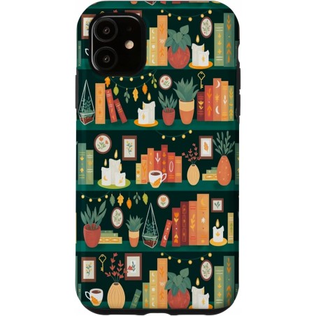 Etui na iPhone 11 Hygge Library Pokrowiec z motywem biblioteki i czytania
