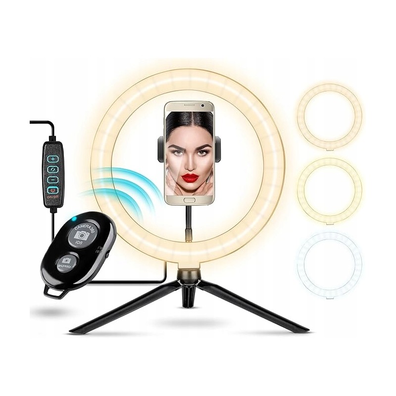 Outlet GOLDVIVER Premium LED Ring Light 25.4 cm USB z stojakiem i pilotem