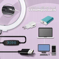 Outlet GOLDVIVER Premium LED Ring Light 25.4 cm USB z stojakiem i pilotem