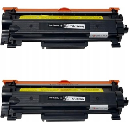 Outlet Dwupak Tonerów do drukarki Brother TN2420 z czipem czarne 3000 stron