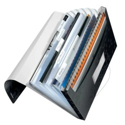 Outlet Teczka z przegródkami czarna A4 Leitz plastik elegancki design dom