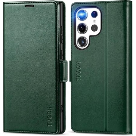 Outlet Etui z klapką i kieszeniami TUCCH Samsung GALAXY S23 FE zielony RFID