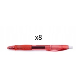 Outlet zestaw 8 sztuk Długopis żelowy BIC GELOCITY czerwony ergonomiczny