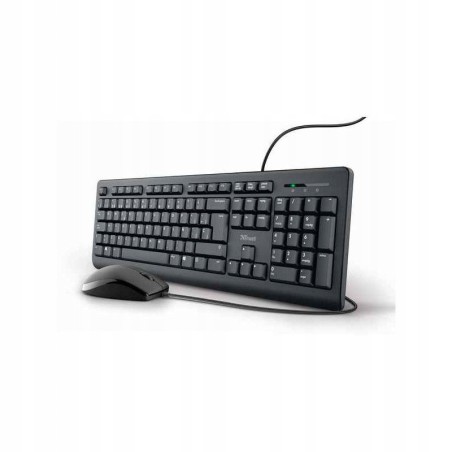 Outlet Zestaw Klawiatura i mysz Trust mechaniczna 24088 czarna ES QWERTY