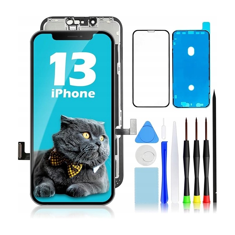 Outlet GULEEK Zestaw do wymiany wyświetlacza w IPhone 13 szkiełko narzędzia