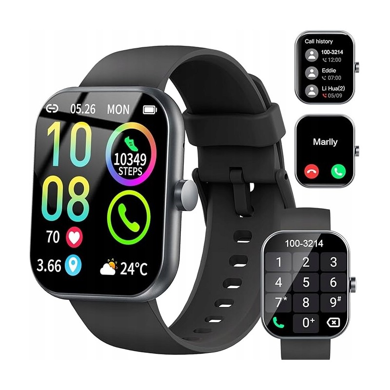 Uszkodzony Smartwatch Jugeman czarny pasek tracker formy fitnessu zdrowie Uszkodzony Smartwatch Jugeman czarny pasek tracker formy fitnessu zdrowie