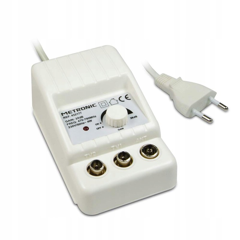 Outlet Wzmacniacz telewizyjny FM/VHF Metronic 432187 biały amplifiy TV OPIS Outlet Wzmacniacz telewizyjny FM/VHF Metronic 432187 biały amplifiy TV OPIS