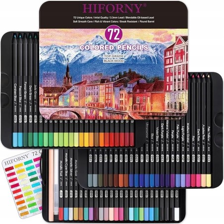 Outlet Zestaw HIFORNY 72 kredek, 52 kolory, do kolorowania i rysowania