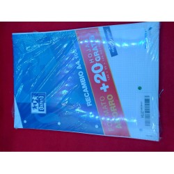Outlet Oxford papier zamienny 120 sztuki OPTIK 4x4 biały w kratke margines