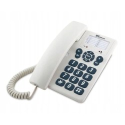 Outlet Telefon przewodowy SPC 3602 OPIS polarna biel / czarne ze stacyjka