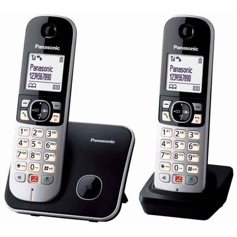 USZKODZONY Zestaw 2 szt. Telefon Bezprzewodowy Panasonic KX-TG6852SPB black
