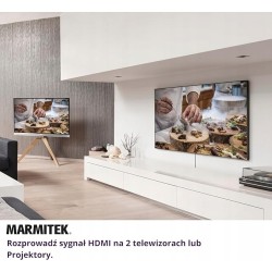 Outlet Spliter/Rozdzielacz HDMI menu szary elegancki OPIS zestaw Marmitek