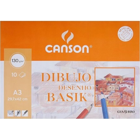 Outlet Zestaw Kartek rysunkowych A3 130g 10 stron minipack Canson Pro Art