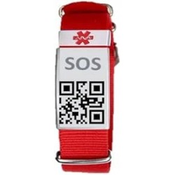 Outlet opaska na rękę z kodem Qr SOS czerwona 25cm Silincode nagłe wypadki