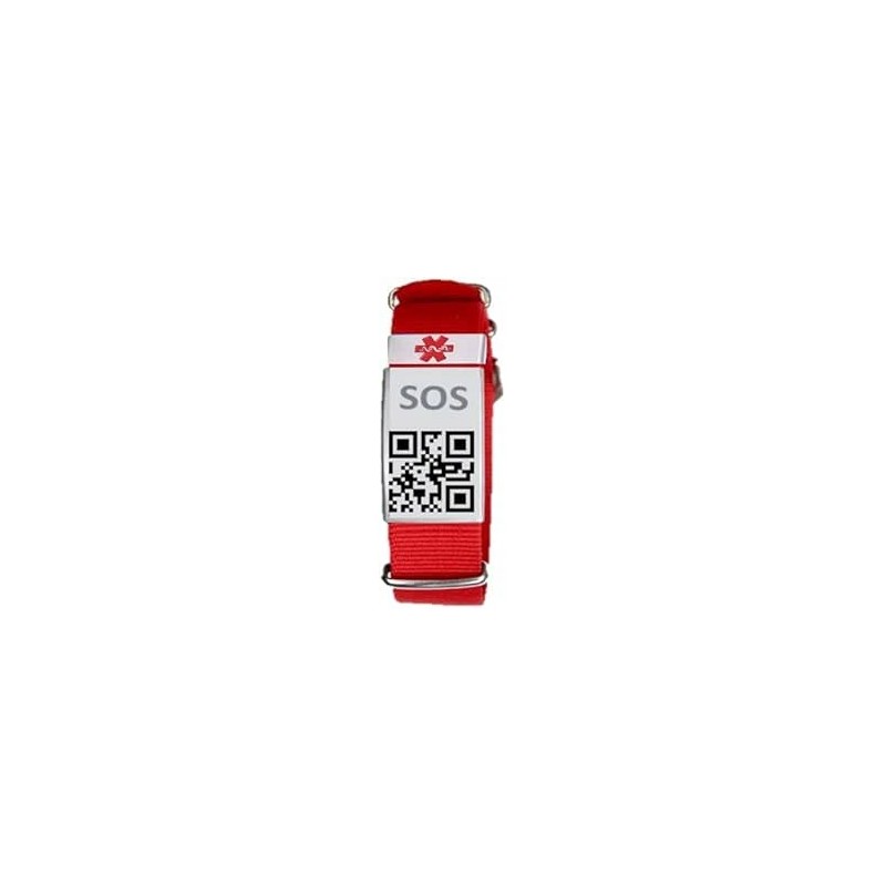 Outlet opaska na rękę z kodem Qr SOS czerwona 25cm Silincode nagłe wypadki