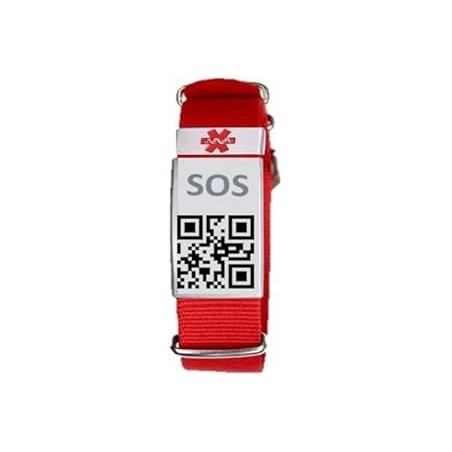 Outlet opaska na rękę z kodem Qr SOS czerwona 25cm Silincode nagłe wypadki