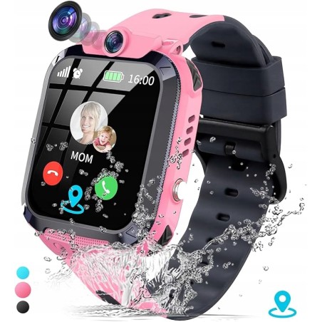 Outlet Smartwatch dla dzieci JUBUNRER różowy wodoodporny IP68 SOS zegar gry