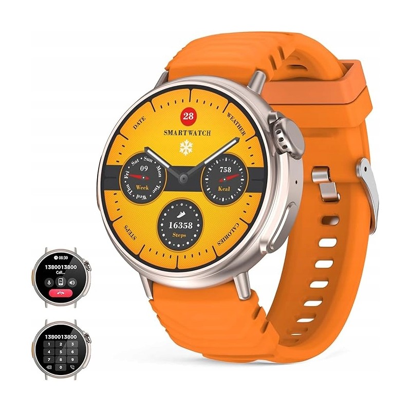 Uszkodzony Smartwatch AMZSA gt88 pomarańczowy sport komunikacja 1,52 calowy Uszkodzony Smartwatch AMZSA gt88 pomarańczowy sport komunikacja 1,52 calowy