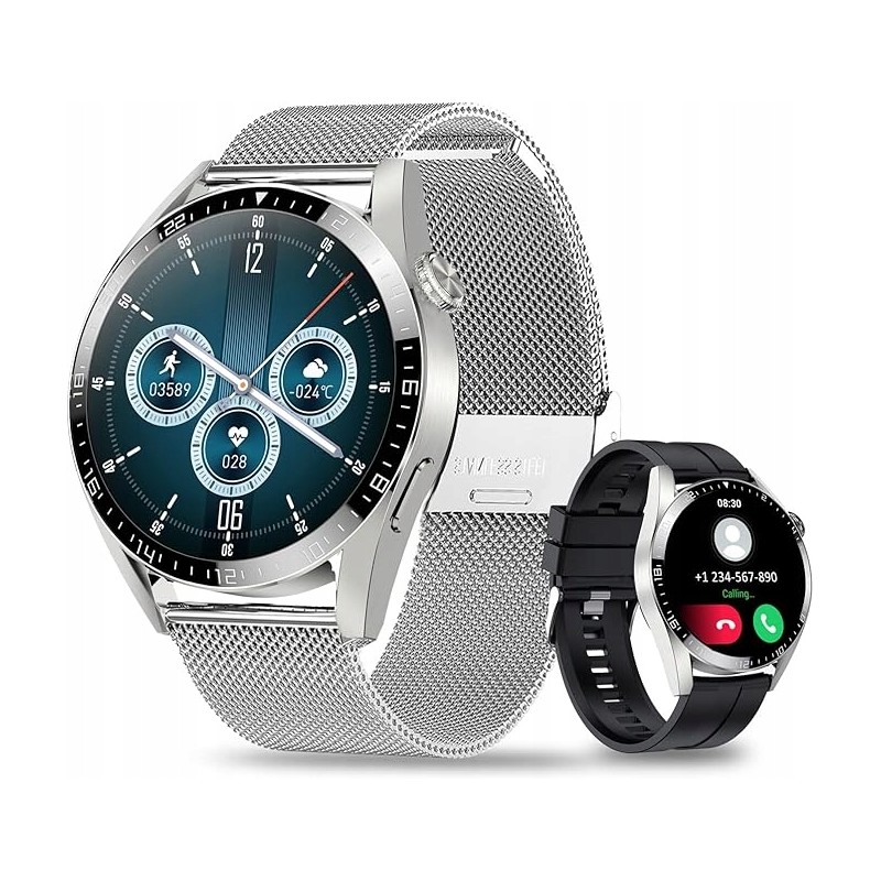 Uszkodzony VOIGOO SMARTWATCH ZEGAREK SPORTOWY MĘSKI srebrny 1,32 calowy