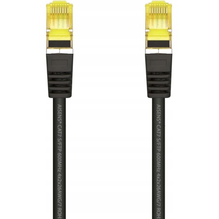 Outlet Kabel RJ-45 AISENS do sieci LSZH Cat.7 600 MHz S/FTP czarny 25 cm