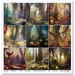 Outlet Zestaw papierów ITD Collection wielokolorowy 30 x 30 cm Halloween
