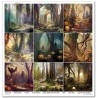 Outlet Zestaw papierów ITD Collection wielokolorowy 30 x 30 cm Halloween