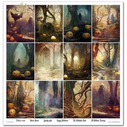 Outlet Zestaw papierów ITD Collection wielokolorowy 30 x 30 cm Halloween