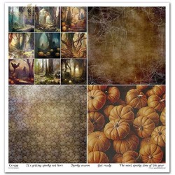 Outlet Zestaw papierów ITD Collection wielokolorowy 30 x 30 cm Halloween