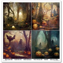 Outlet Zestaw papierów ITD Collection wielokolorowy 30 x 30 cm Halloween