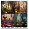 Outlet Zestaw papierów ITD Collection wielokolorowy 30 x 30 cm Halloween