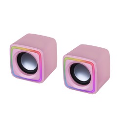 Outlet Zestaw głośników 2.0 Mars Gaming MSCUBEP moc 8 W wejście USB różowy