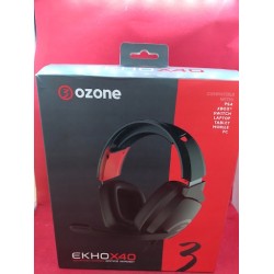 Outlet Słuchawki nauszne Ozone OZEKHOX40 czarny/czerwony do grania z mikro