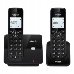 USZKODZONY Telefon bezprzewodowy Vtech CS2001 czarny stacjonarny akumulator