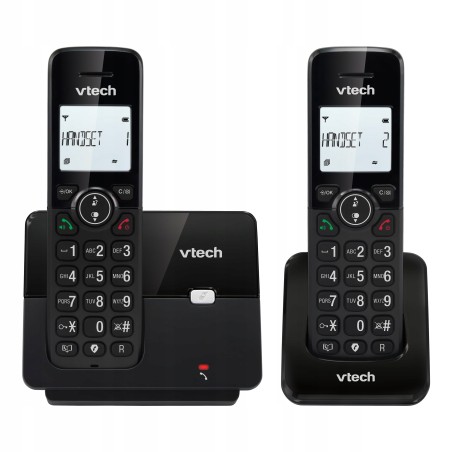 USZKODZONY Telefon bezprzewodowy Vtech CS2001 czarny stacjonarny akumulator