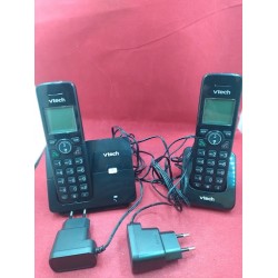 USZKODZONY Telefon bezprzewodowy Vtech CS2001 czarny stacjonarny akumulator