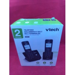 USZKODZONY Telefon bezprzewodowy Vtech CS2001 czarny stacjonarny akumulator