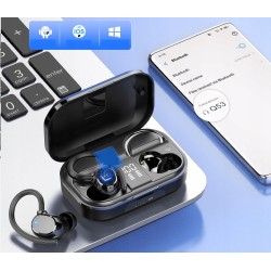 Uszkodzone Słuchawki wireless douszne POMUIICC Q53 OPIS czarne Bluetooth