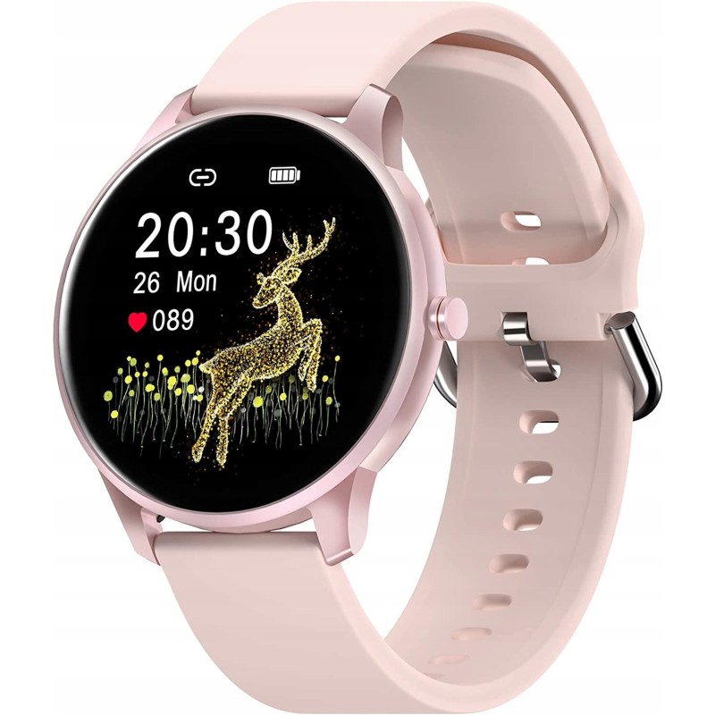 Uszkodzony Smartwatch Fitness Tracker dla kobiet różowy S48 1,3" HuaWiseFit