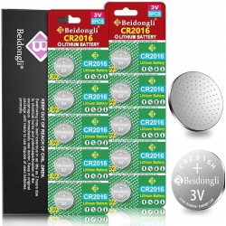 Outlet Zestaw 10 sztuk baterii CR2016 litowych 3V Beidongli guzikowe 30gram