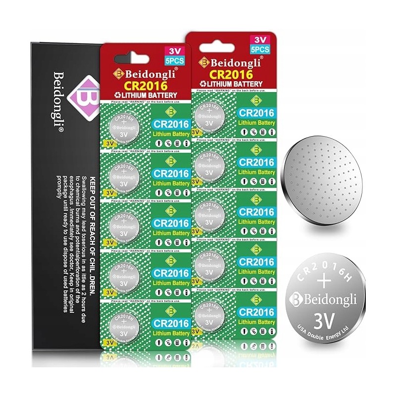 Outlet Zestaw 10 sztuk baterii CR2016 litowych 3V Beidongli guzikowe 30gram