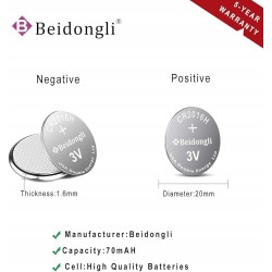Outlet Zestaw 10 sztuk baterii CR2016 litowych 3V Beidongli guzikowe 30gram