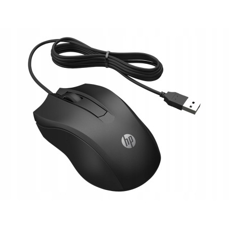 Outlet Mysz HP Wired Mouse 100 przewodowa czarna rozdzielczość 1600dpi OPIS