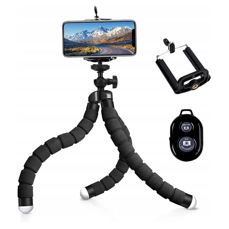 Uszkodzony Uchwyt selfie stick monopad Z07-1 czarno biały elastyczny OPIS Uszkodzony Uchwyt selfie stick monopad Z07-1 czarno biały elastyczny OPIS