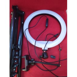 Outlet Lampa pierścieniowa świecąca Uchwyt elastic Ksix do wideo, kosmetyki