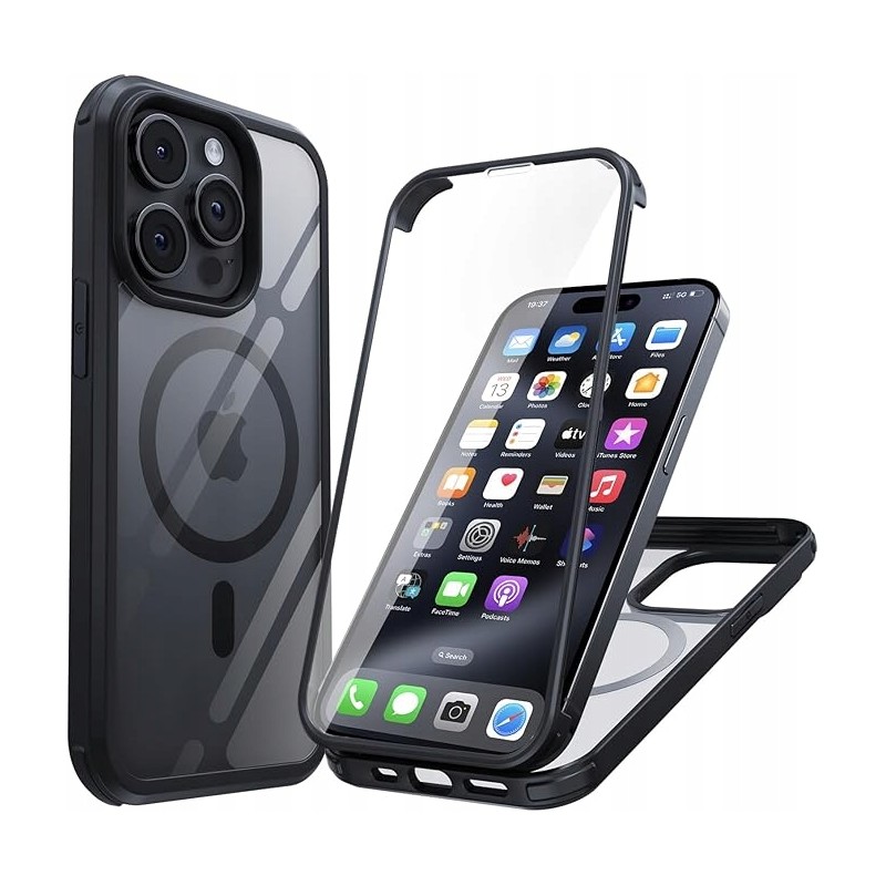 Outlet Etui Holidi telefon iPhone 15 Pro transparentny/czarny plecki OPIS Outlet Etui Holidi telefon iPhone 15 Pro transparentny/czarny plecki OPIS