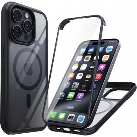 Outlet Etui Holidi telefon iPhone 15 Pro transparentny/czarny plecki OPIS